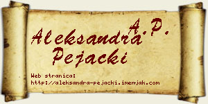 Aleksandra Pejački vizit kartica